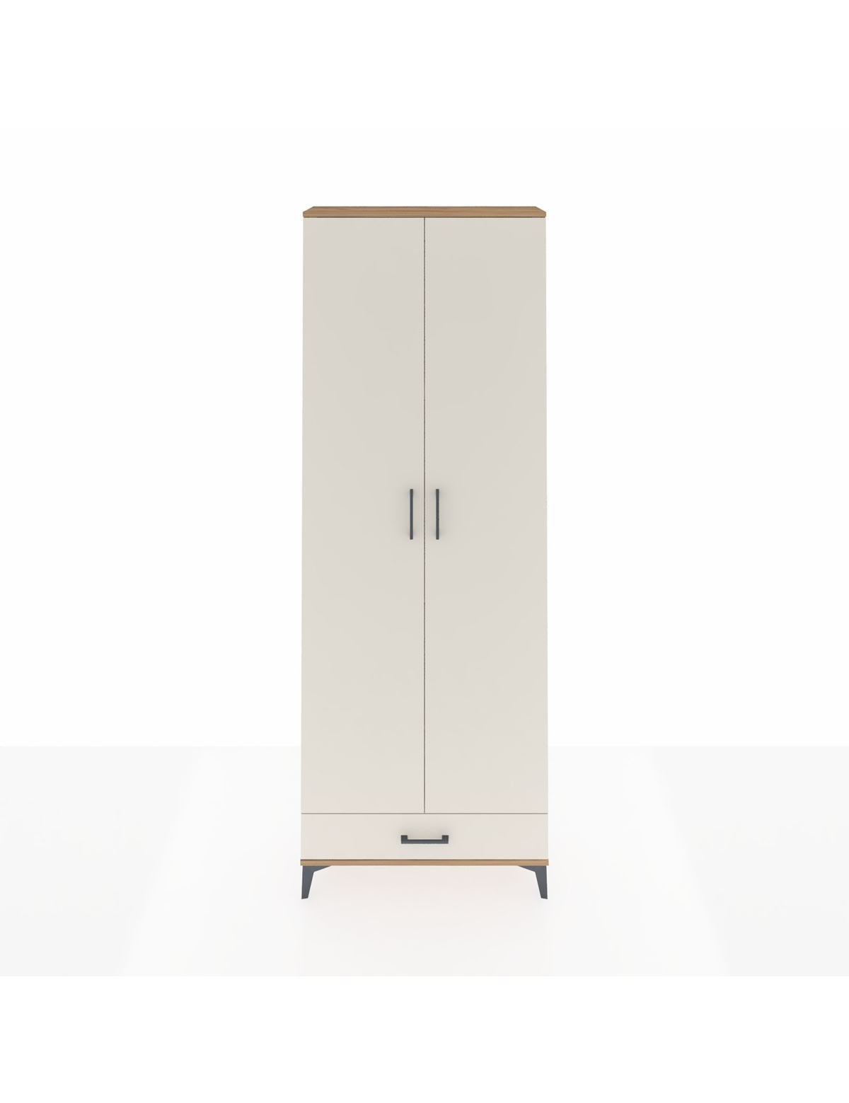 Arges Dolap 6 Raflı Tek Çekmeceli 2 Kapaklı 88x30x243 Çam-Aytaşı