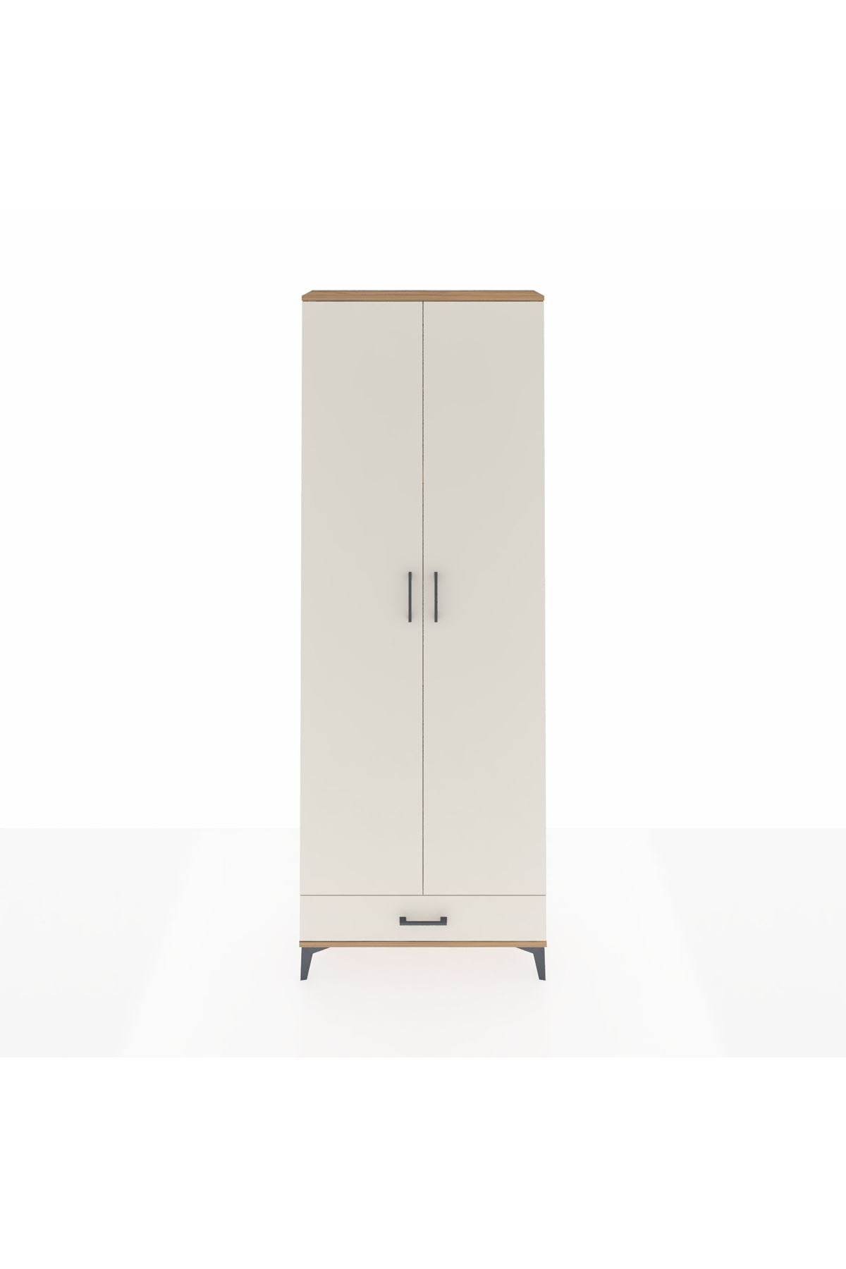 Arges Dolap 6 Raflı Tek Çekmeceli 2 Kapaklı 88x30x243 Çam-Aytaşı