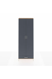 Arges Dolap 6 Raflı Tek Çekmeceli 2 Kapaklı 88x30x243 Çam-Antrasit