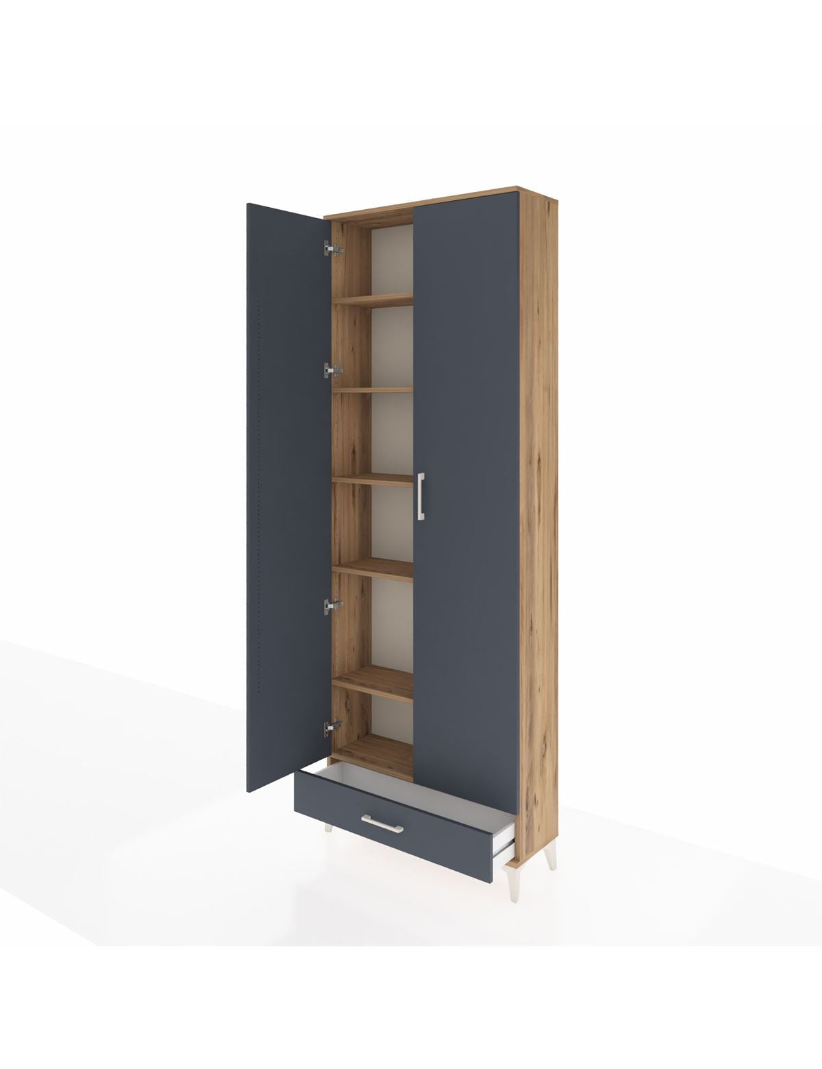 Arges Dolap 6 Raflı Tek Çekmeceli 2 Kapaklı 88x30x243 - S33M291V8A