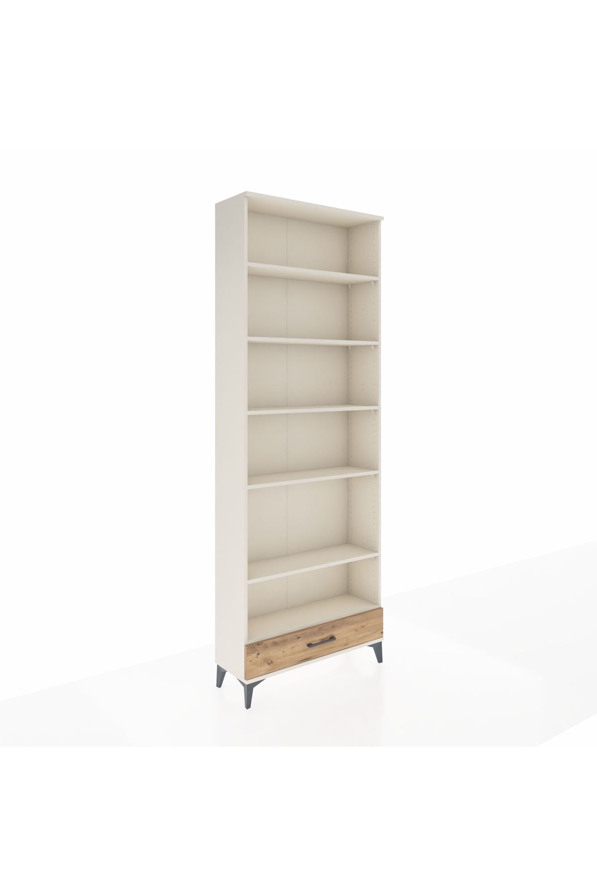 Arges Dolap 6 Raflı Tek Çekmeceli 88x30x243 Aytaşı-Çam