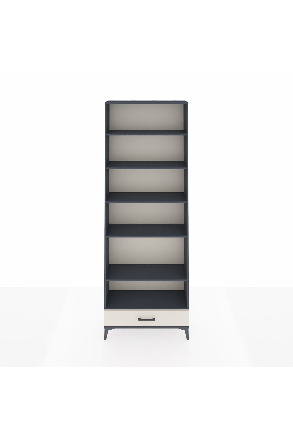 Arges Dolap 6 Raflı Tek Çekmeceli 88x30x243 Antrasit-Aytaşı