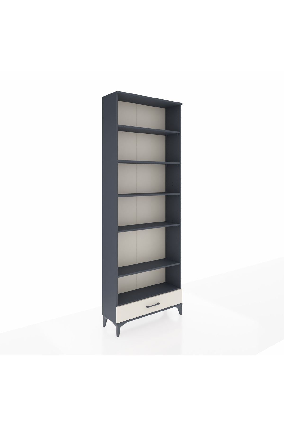 Arges Dolap 6 Raflı Tek Çekmeceli 88x30x243 Antrasit-Aytaşı