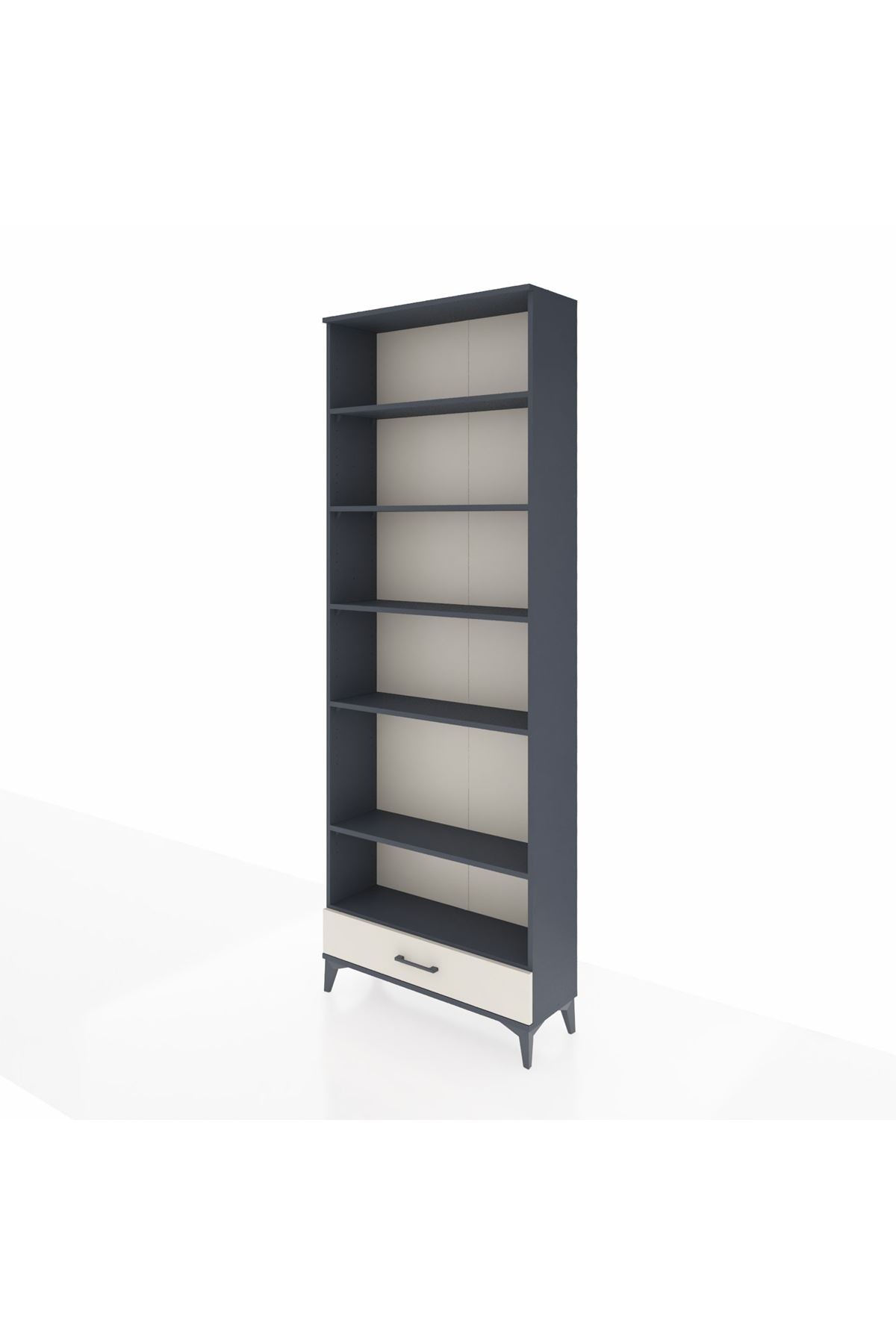 Arges Dolap 6 Raflı Tek Çekmeceli 88x30x243 Antrasit-Aytaşı