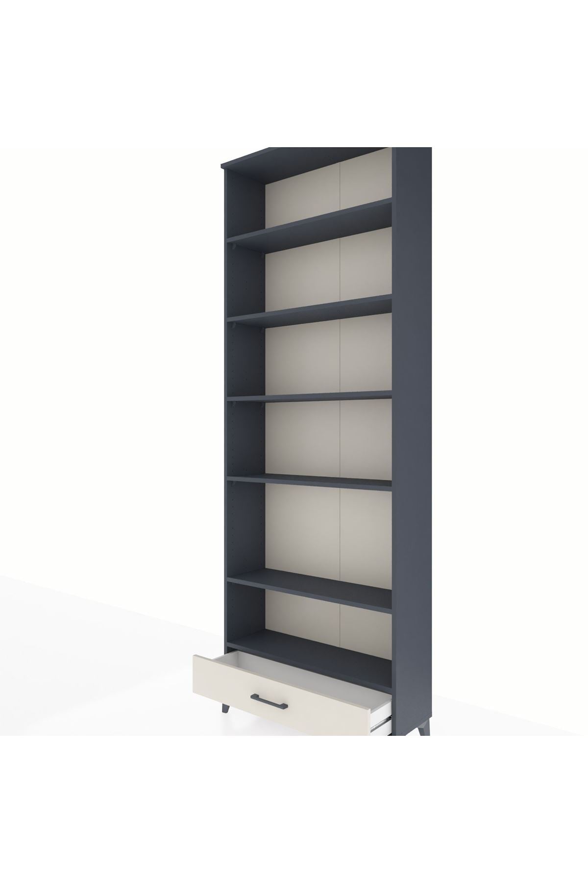 Arges Dolap 6 Raflı Tek Çekmeceli 88x30x243 Antrasit-Aytaşı