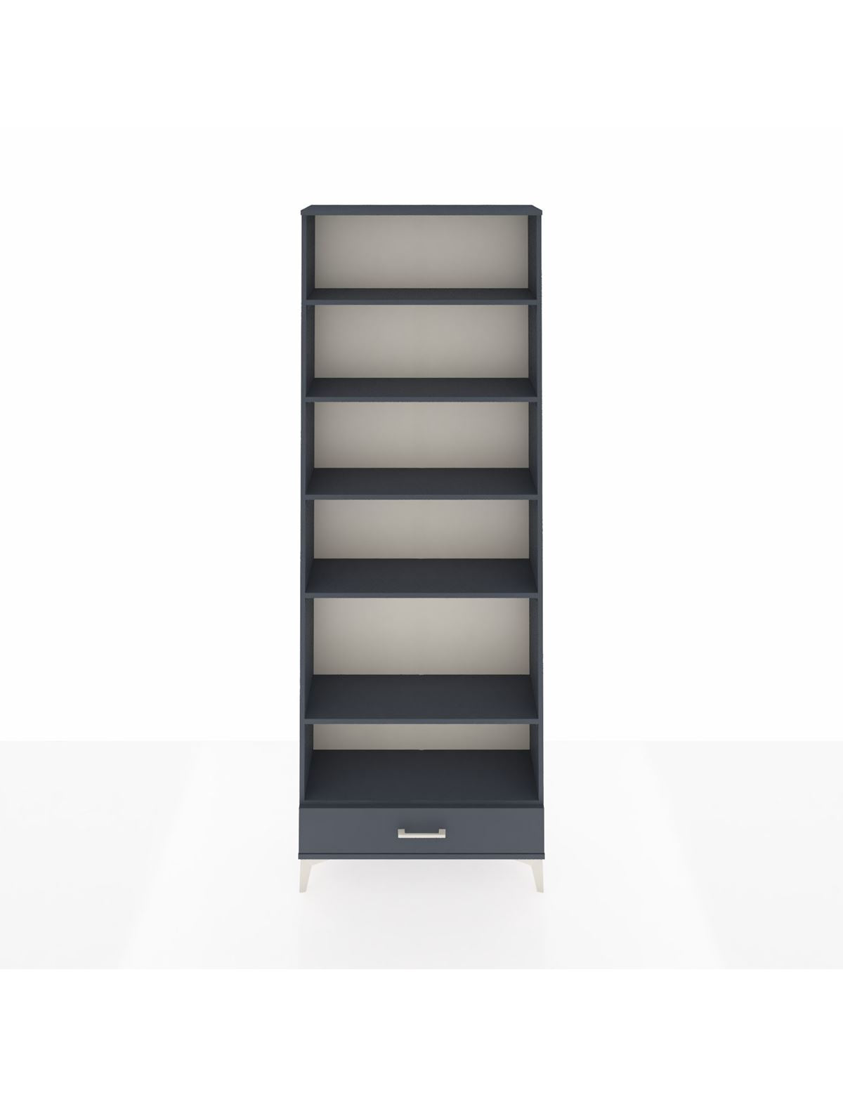 Arges Dolap 6 Raflı Tek Çekmeceli 88x30x243 Antrasit-Antrasit