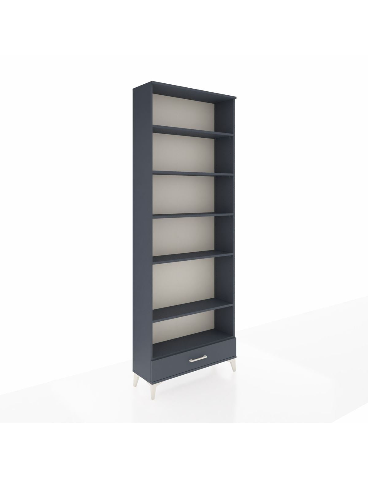 Arges Dolap 6 Raflı Tek Çekmeceli 88x30x243 Antrasit-Antrasit