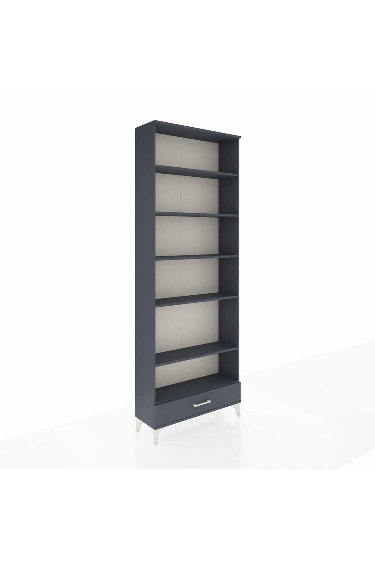 Arges Dolap 6 Raflı Tek Çekmeceli 88x30x243 Antrasit-Antrasit