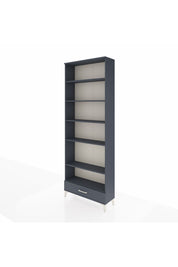 Arges Dolap 6 Raflı Tek Çekmeceli 88x30x243 Antrasit-Antrasit