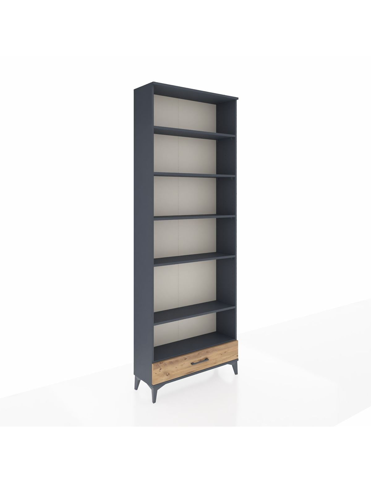 Arges Dolap 6 Raflı Tek Çekmeceli 88x30x243 Antrasit-Çam