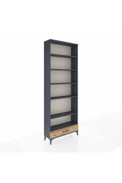 Arges Dolap 6 Raflı Tek Çekmeceli 88x30x243 Antrasit-Çam