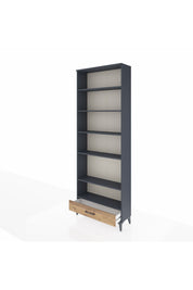 Arges Dolap 6 Raflı Tek Çekmeceli 88x30x243 Antrasit-Çam