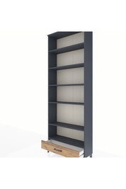 Arges Dolap 6 Raflı Tek Çekmeceli 88x30x243 Antrasit-Çam