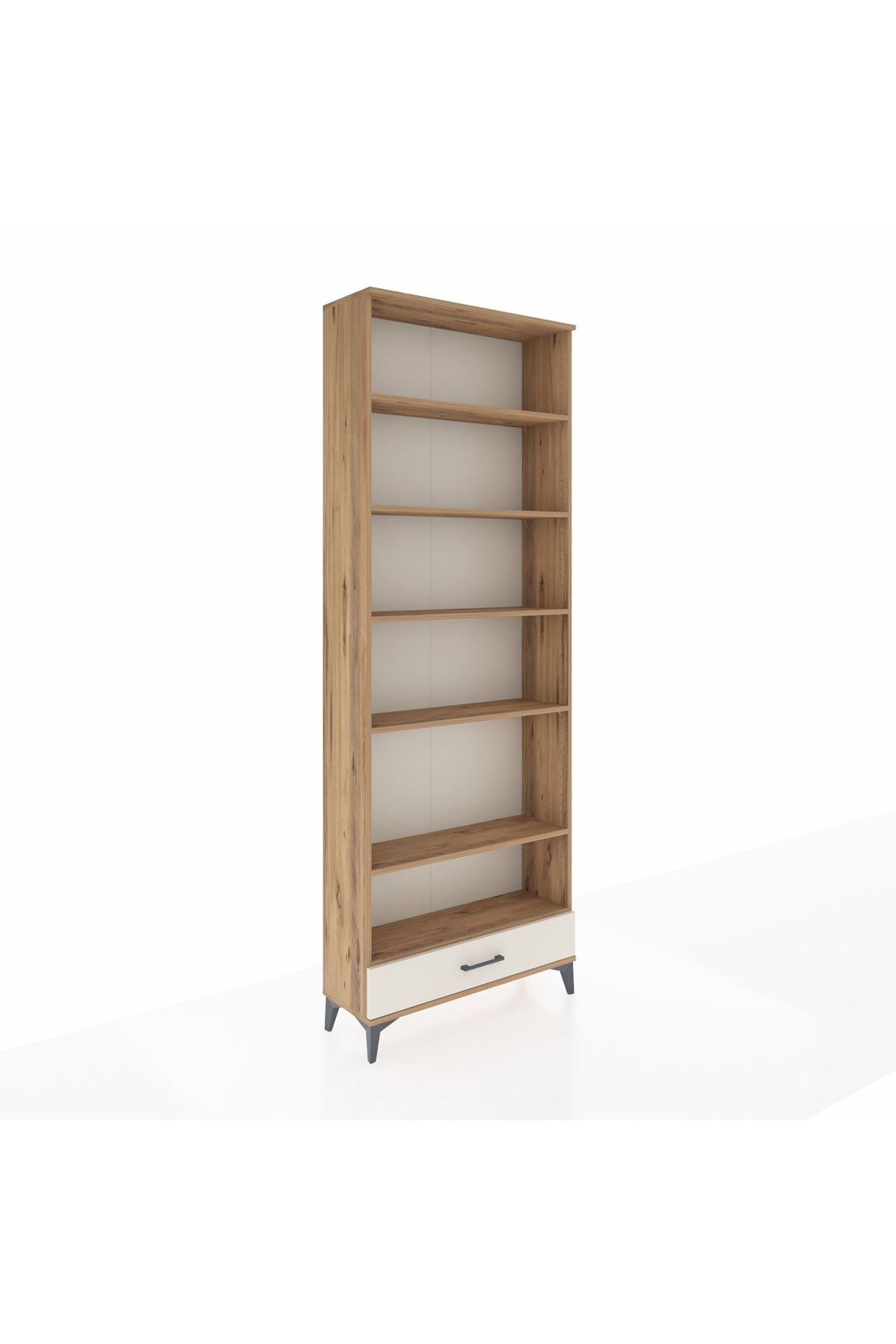 Arges Dolap 6 Raflı Tek Çekmeceli 88x30x243 Çam-Aytaşı