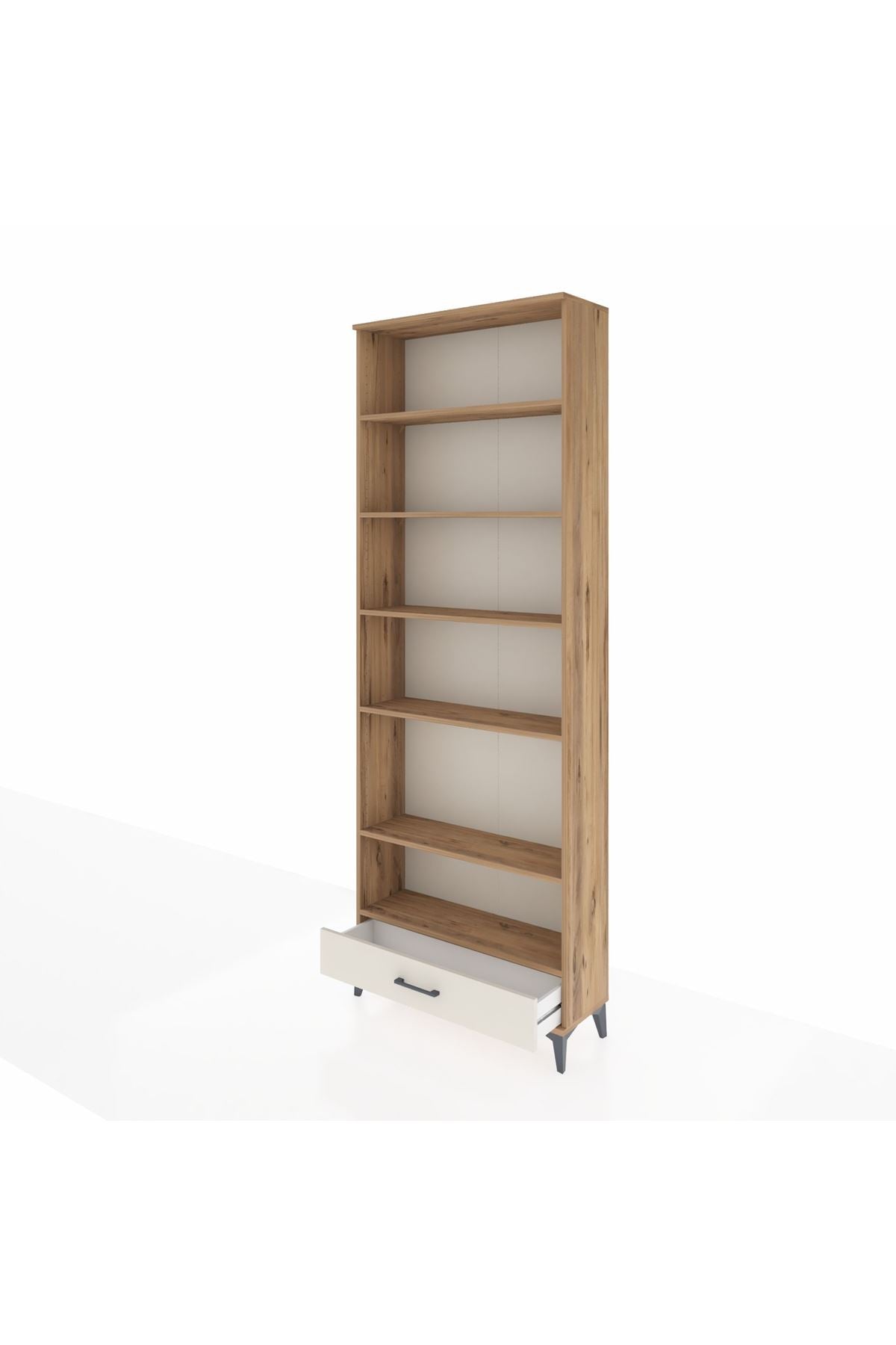 Arges Dolap 6 Raflı Tek Çekmeceli 88x30x243 Çam-Aytaşı