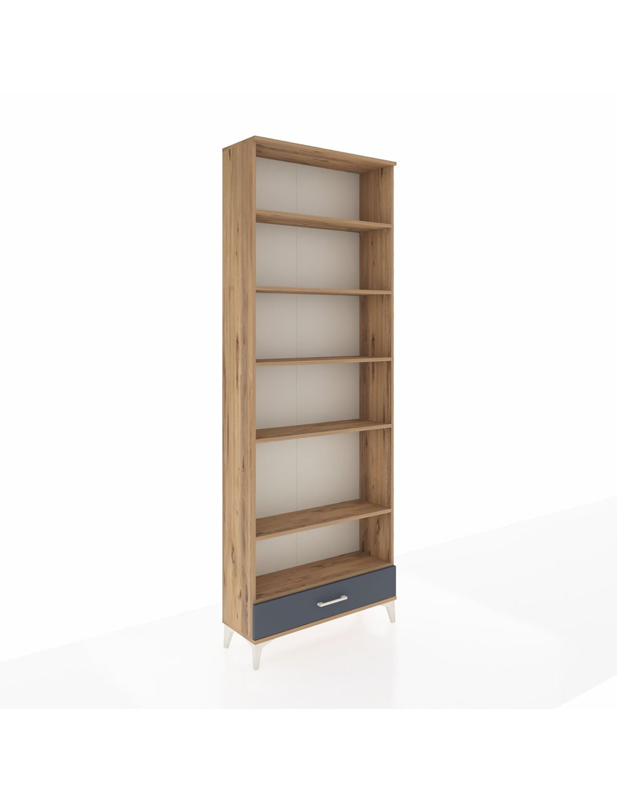 Arges Dolap 6 Raflı Tek Çekmeceli 88x30x243 Çam-Antrasit