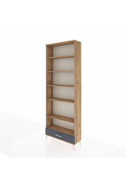 Arges Dolap 6 Raflı Tek Çekmeceli 88x30x243 Çam-Antrasit