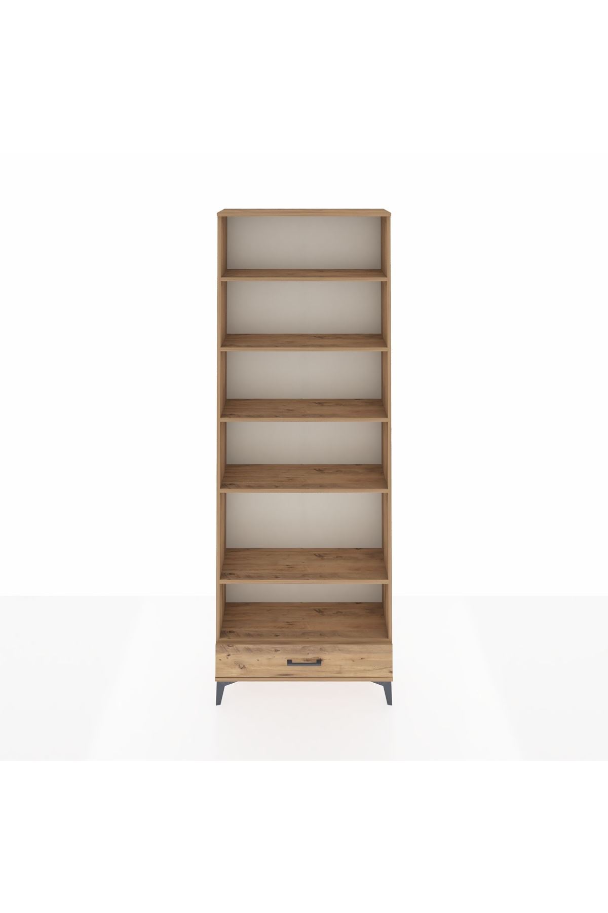Arges Dolap 6 Raflı Tek Çekmeceli 88x30x243 Çam-Çam