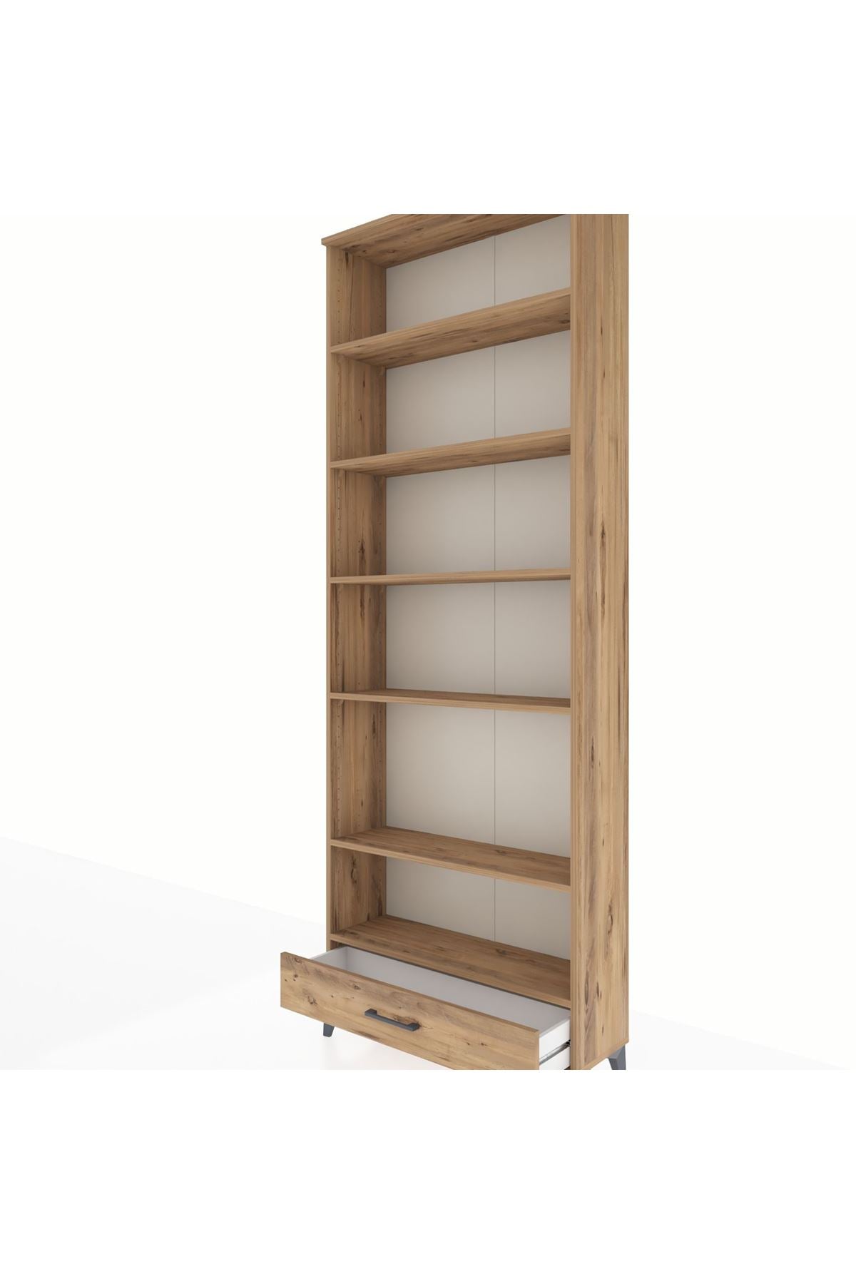 Arges Dolap 6 Raflı Tek Çekmeceli 88x30x243 Çam-Çam