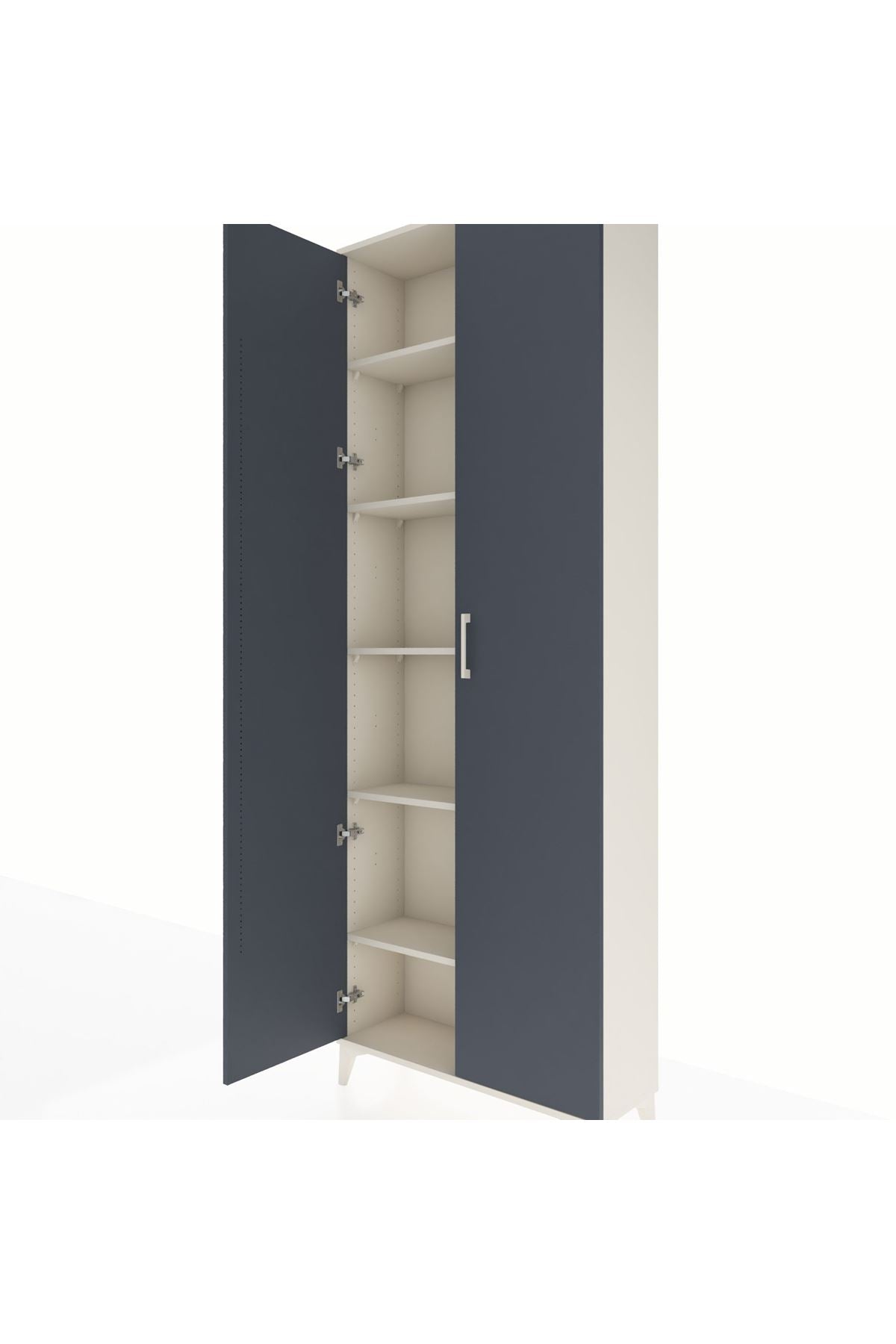 Arges Dolap 5 Raflı 2 Kapaklı 88x30x243 Aytaşı-Antrasit