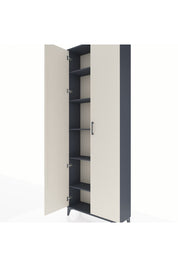 Arges Dolap 5 Raflı 2 Kapaklı 88x30x243 Antrasit-Aytaşı