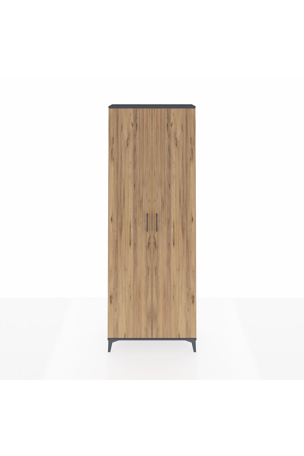 Arges Dolap 5 Raflı 2 Kapaklı 88x30x243 Antrasit-Çam