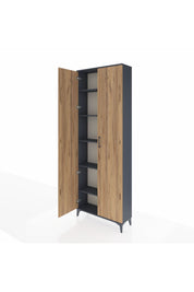 Arges Dolap 5 Raflı 2 Kapaklı 88x30x243 Antrasit-Çam