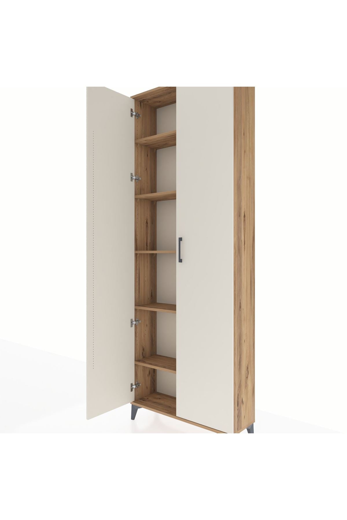 Arges Dolap 5 Raflı 2 Kapaklı 88x30x243 Çam-Aytaşı