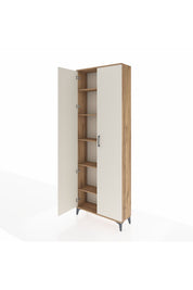 Arges Dolap 5 Raflı 2 Kapaklı 88x30x243 Çam-Aytaşı