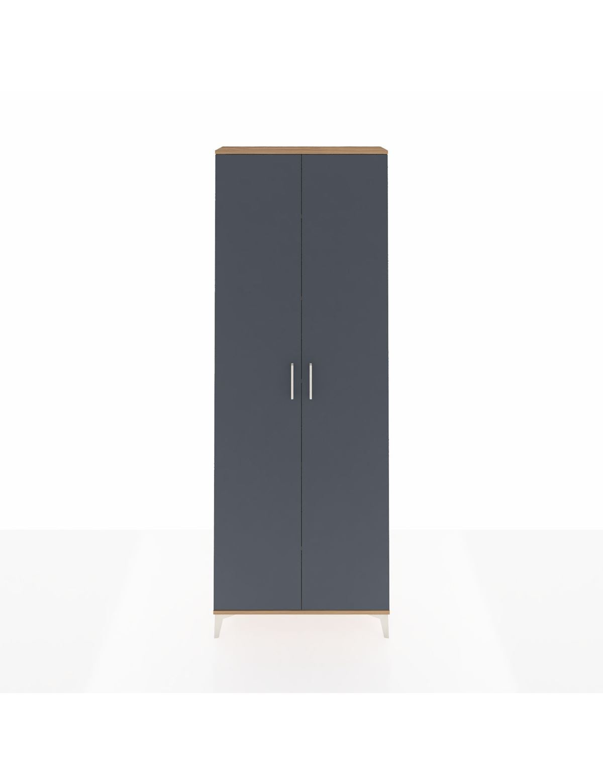 Arges Dolap 5 Raflı 2 Kapaklı 88x30x243 Çam-Antrasit