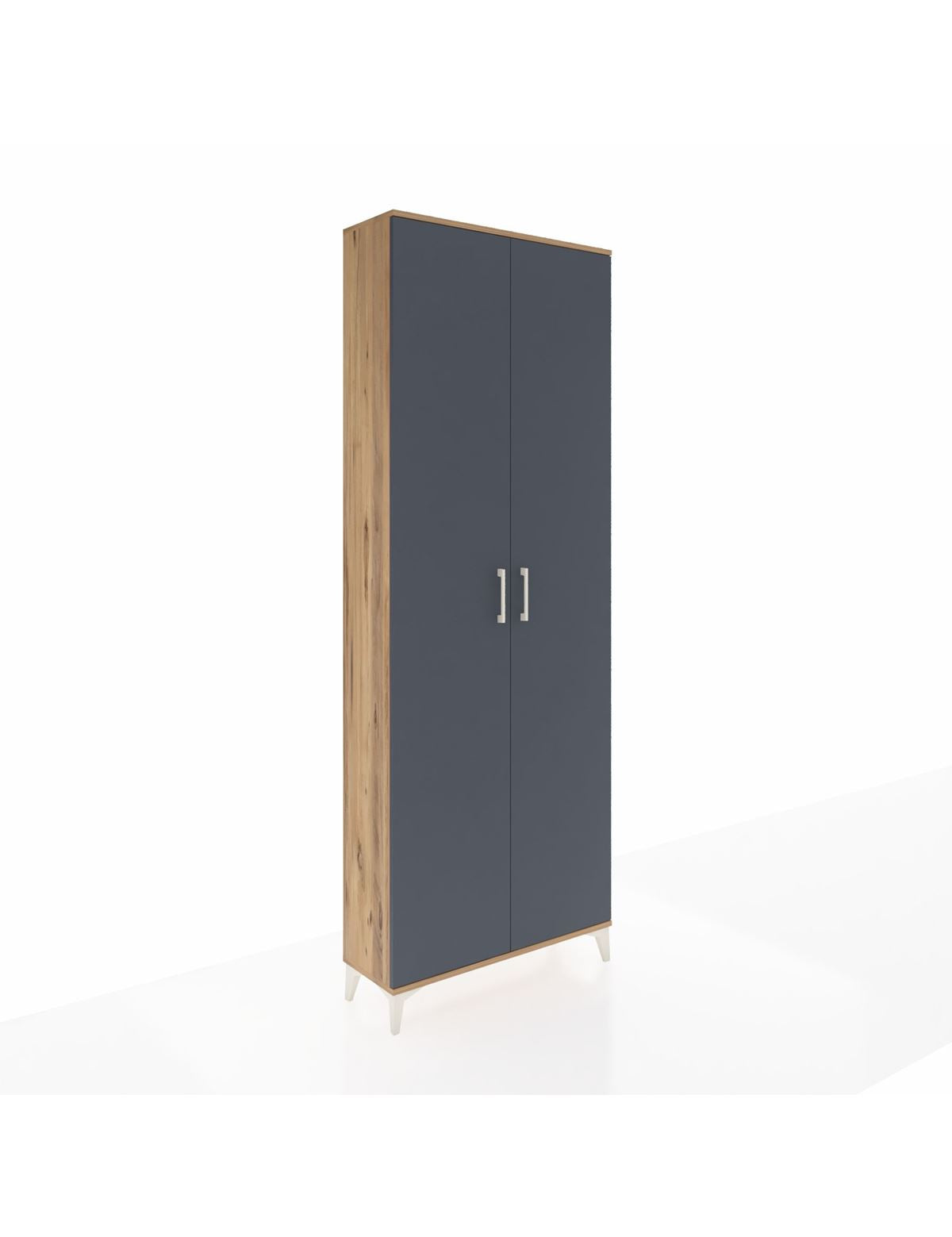 Arges Dolap 5 Raflı 2 Kapaklı 88x30x243 Çam-Antrasit