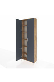 Arges Dolap 5 Raflı 2 Kapaklı 88x30x243 Çam-Antrasit
