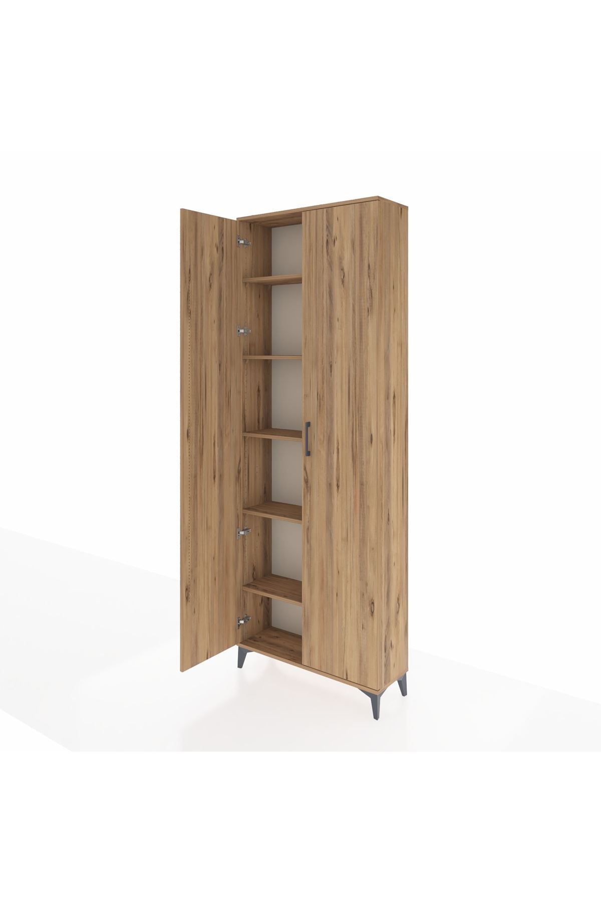 Arges Dolap 5 Raflı 2 Kapaklı 88x30x243 Çam-Çam