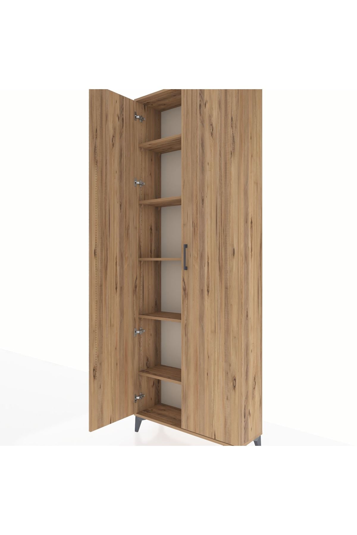 Arges Dolap 5 Raflı 2 Kapaklı 88x30x243 Çam-Çam