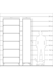 Arges Dolap 5 Raflı 88x30x243 Antrasit-Çam