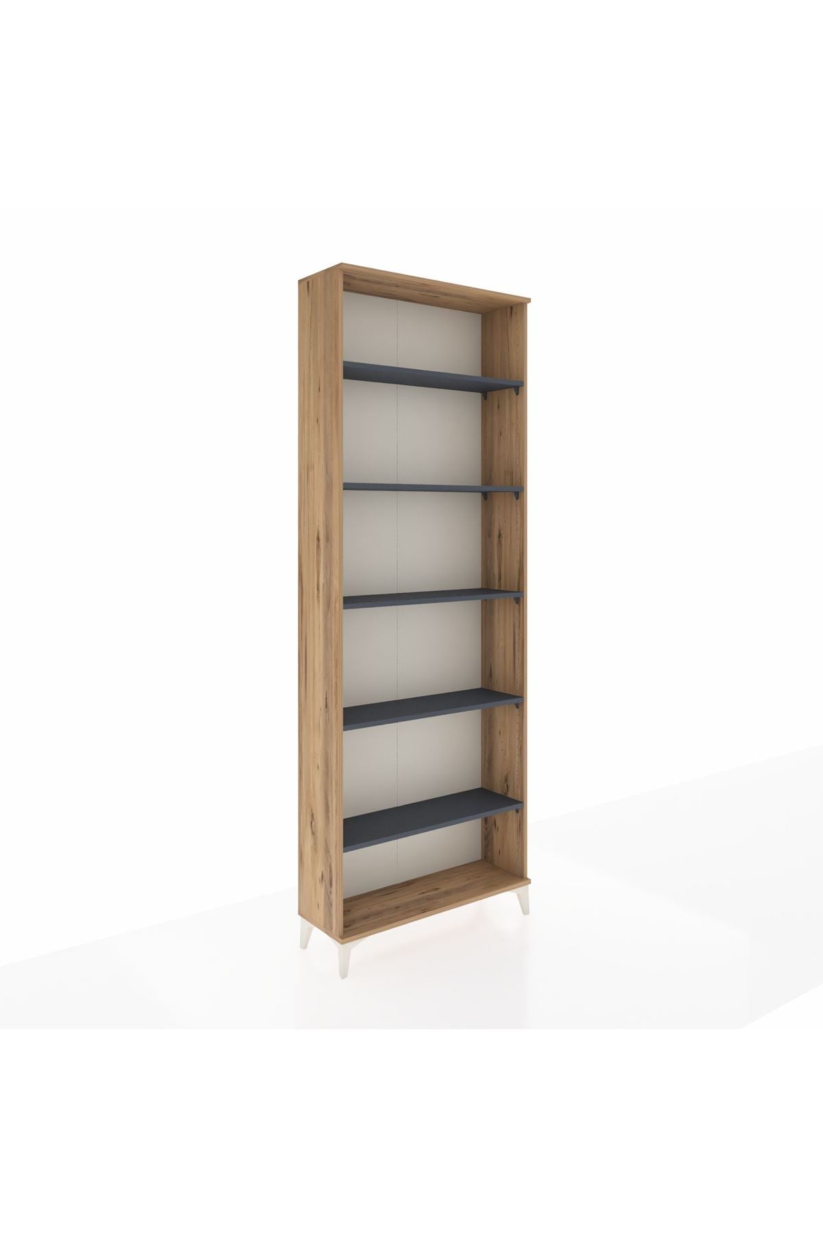 Arges Dolap 5 Raflı 88x30x243 Çam-Antrasit