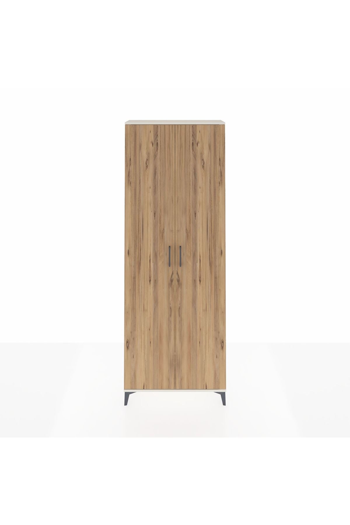 Arges Dolap 2 Raflı 2 Kapaklı Tek Askılı 88x30x243 Aytaşı-Çam