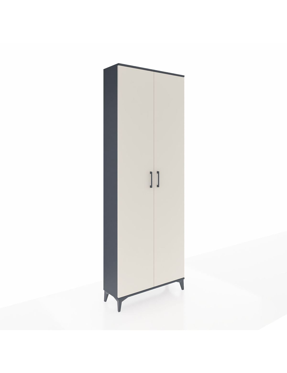 Arges Dolap 2 Raflı 2 Kapaklı Tek Askılı 88x30x243 Antrasit-Aytaşı