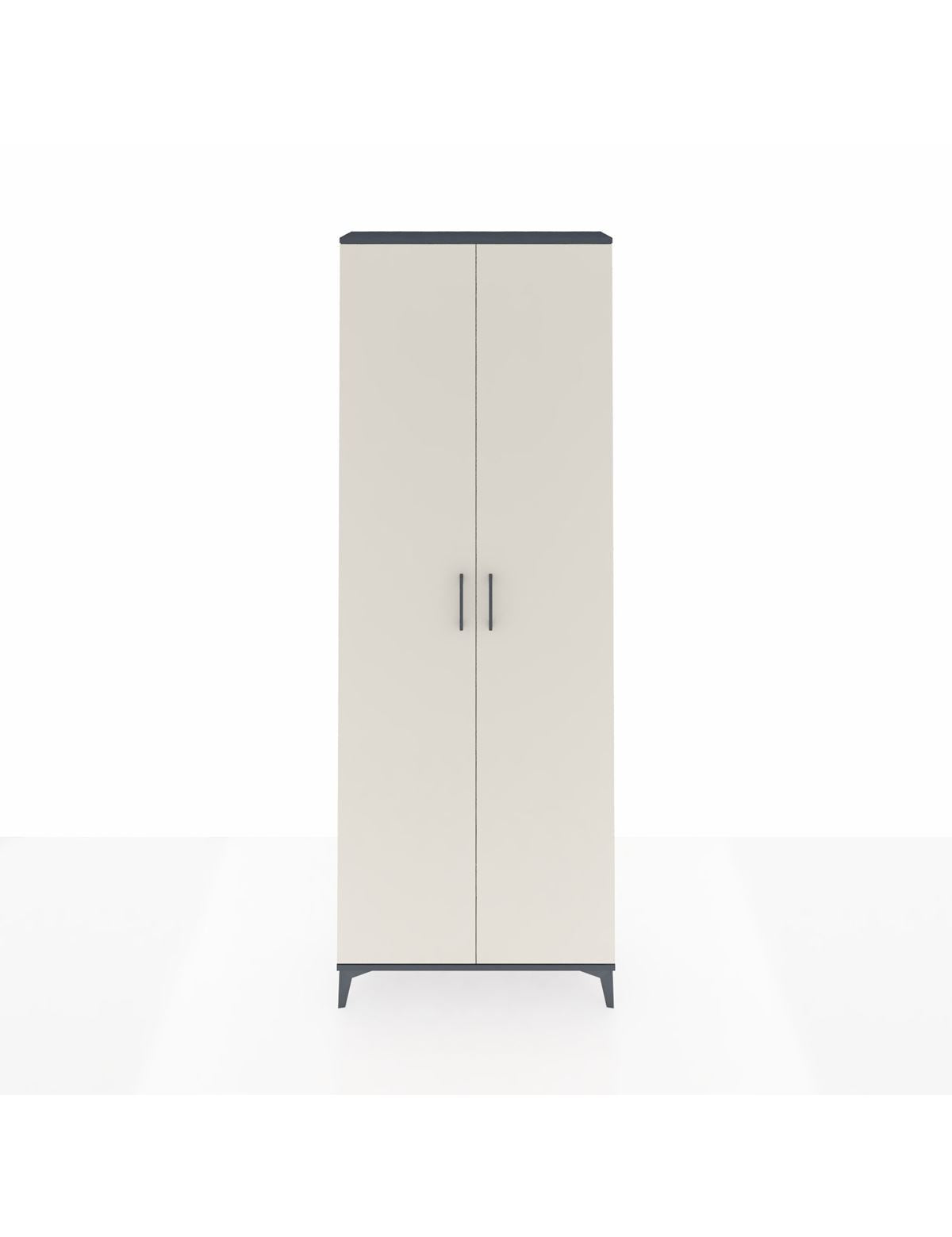 Arges Dolap 2 Raflı 2 Kapaklı Tek Askılı 88x30x243 Antrasit-Aytaşı