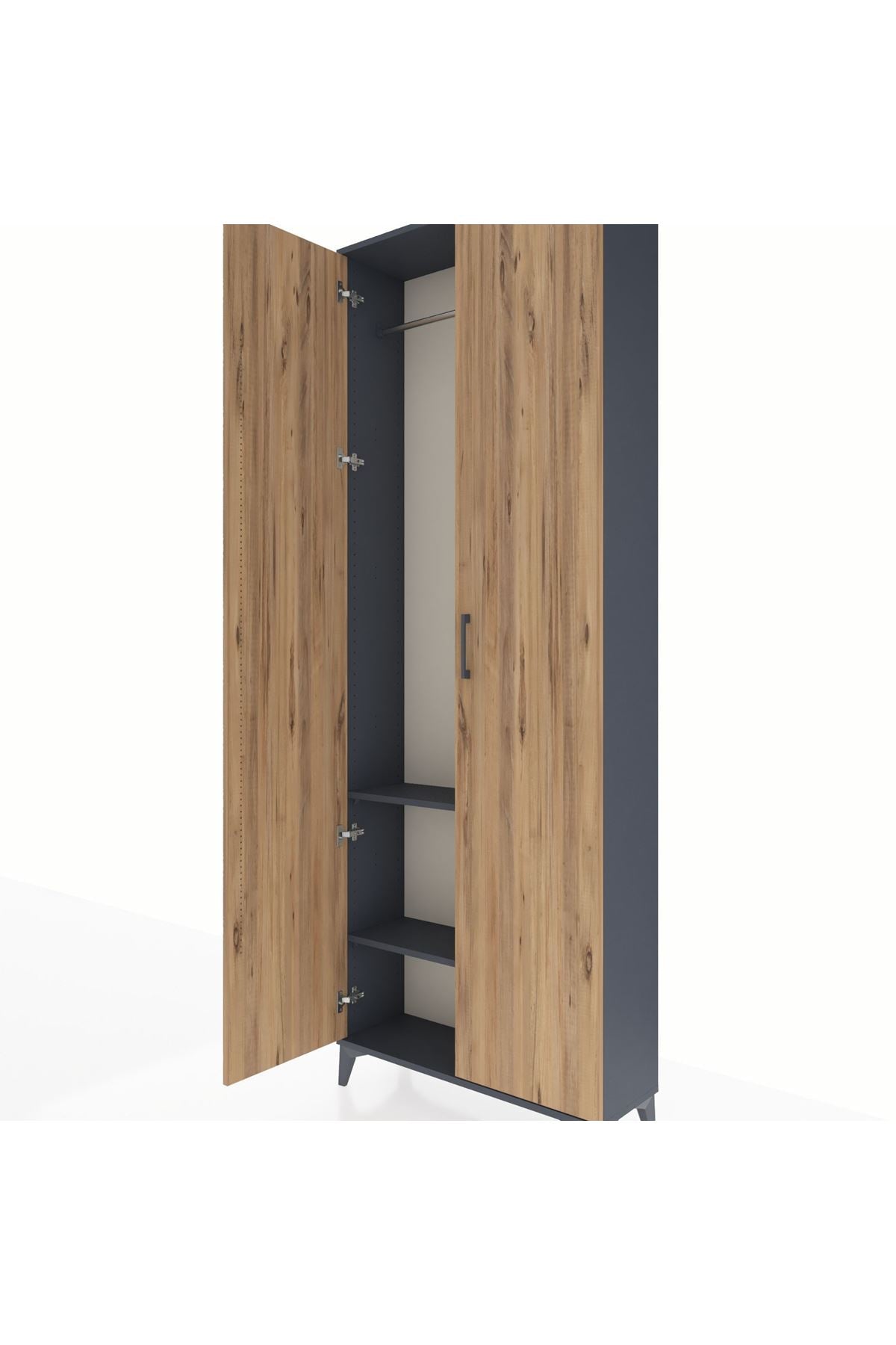 Arges Dolap 2 Raflı 2 Kapaklı Tek Askılı 88x30x243 - S33M295V6A