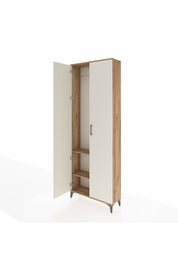 Arges Dolap 2 Raflı 2 Kapaklı Tek Askılı 88x30x243 Çam-Aytaşı
