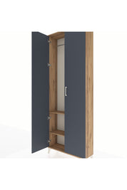 Arges Dolap 2 Raflı 2 Kapaklı Tek Askılı 88x30x243 Çam-Antrasit
