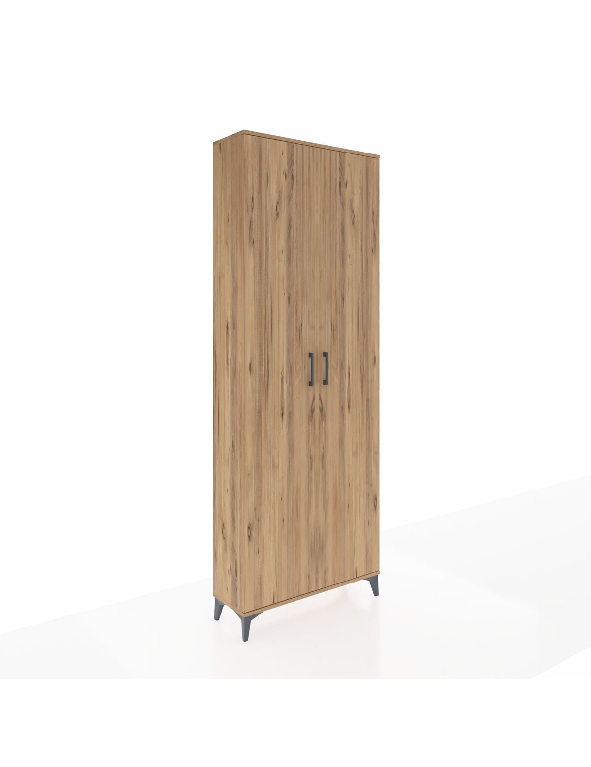 Arges Dolap 2 Raflı 2 Kapaklı Tek Askılı 88x30x243 Çam-Çam