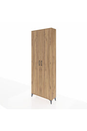 Arges Dolap 2 Raflı 2 Kapaklı Tek Askılı 88x30x243 Çam-Çam