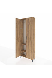 Arges Dolap 2 Raflı 2 Kapaklı Tek Askılı 88x30x243 Çam-Çam