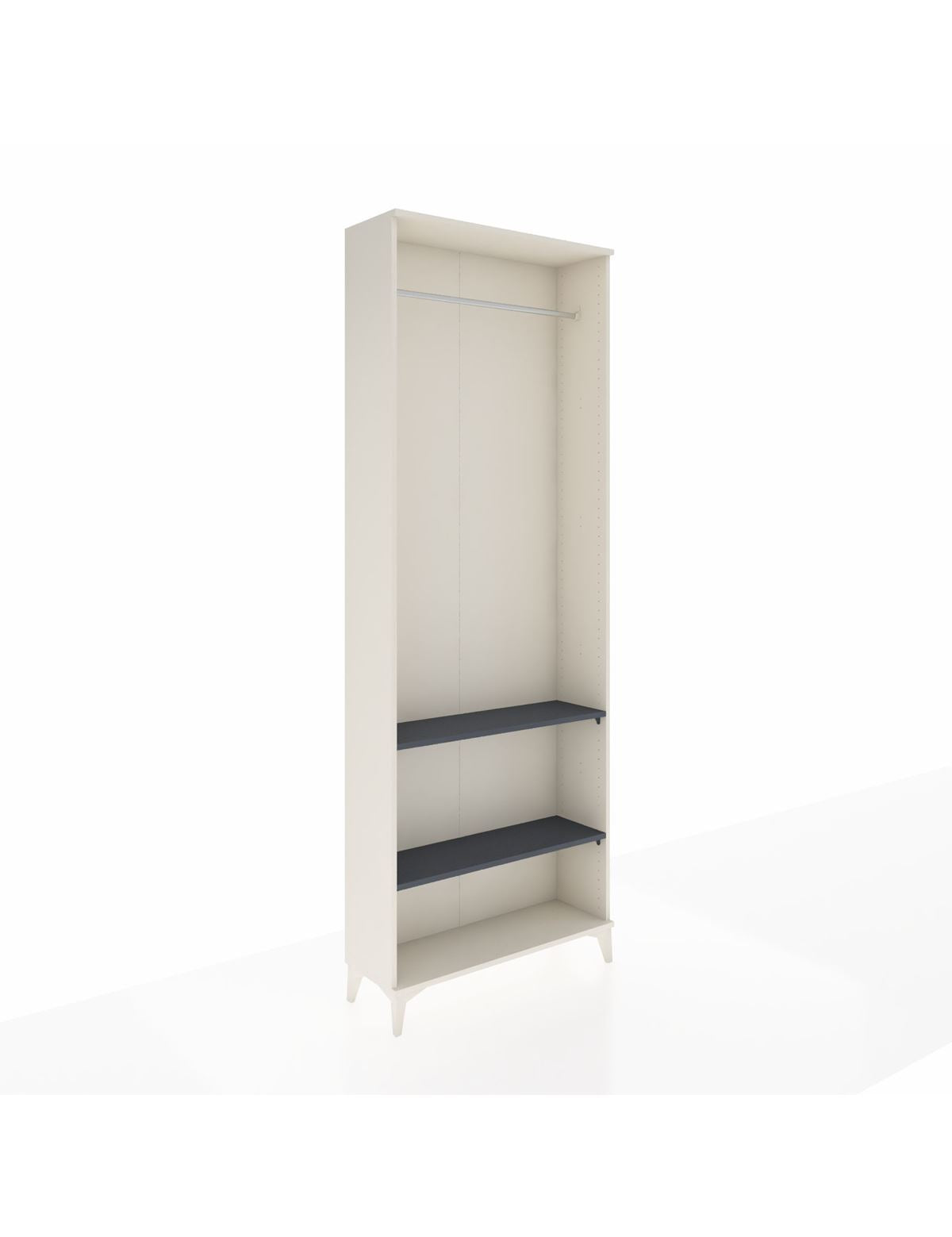 Arges Dolap 2 Raflı Tek Askılı 88x30x243 Aytaşı-Antrasit