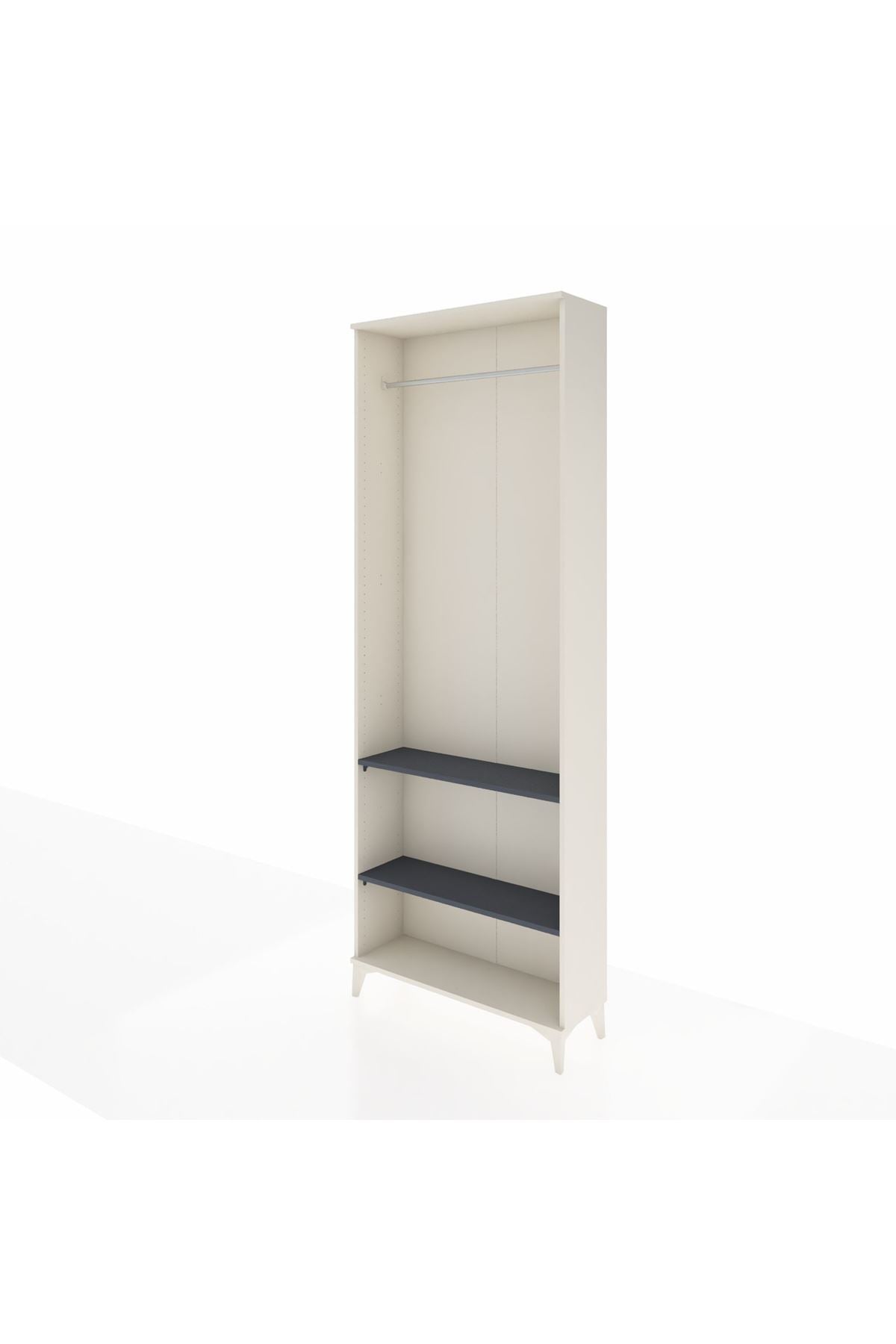 Arges Dolap 2 Raflı Tek Askılı 88x30x243 Aytaşı-Antrasit