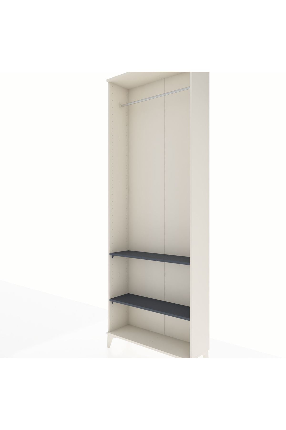 Arges Dolap 2 Raflı Tek Askılı 88x30x243 Aytaşı-Antrasit