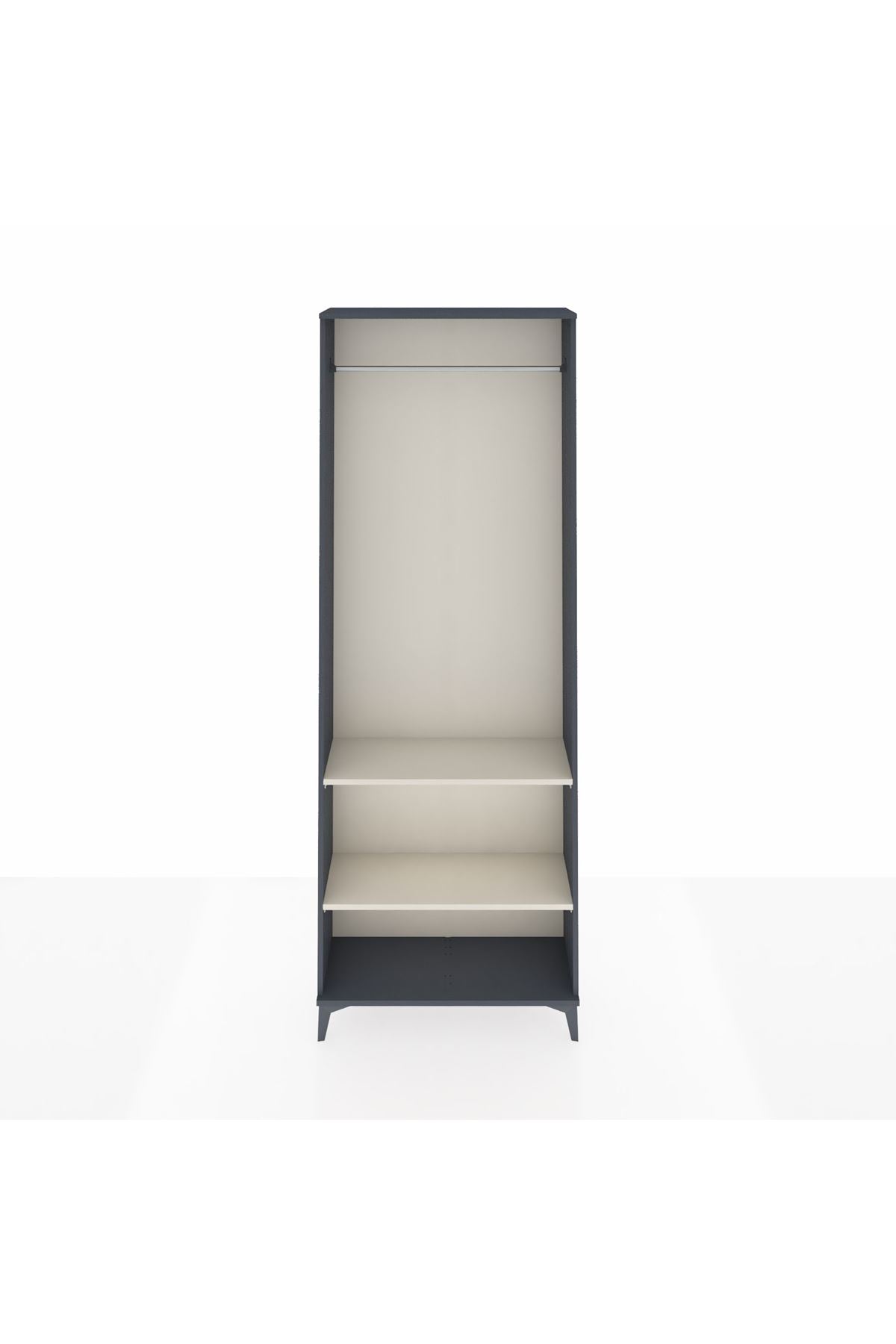 Arges Dolap 2 Raflı Tek Askılı 88x30x243 Antrasit-Aytaşı