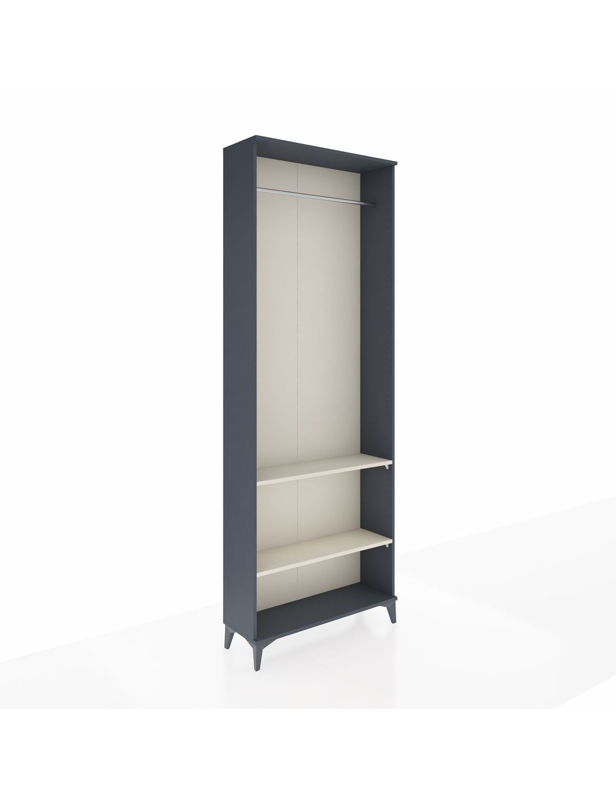 Arges Dolap 2 Raflı Tek Askılı 88x30x243 Antrasit-Aytaşı